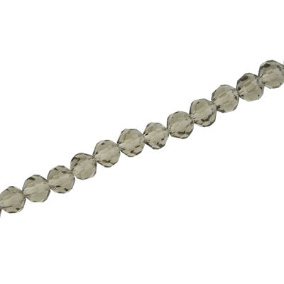 4MM FACETED ROUND CRYSTAL BEADS - APPROX 98/PCS - SMOKY