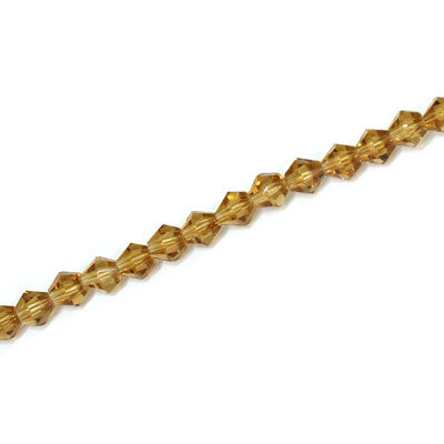 4MM CRYSTAL BI-CONE STRANDS - APPROX 98/PCS - TOPAZ