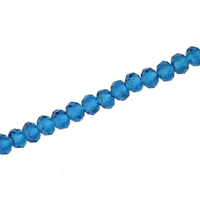 4 X 3 MM CRYSTAL RONDELLE BEADS BLUE ZIRCON -  APPROX 140 / PCS