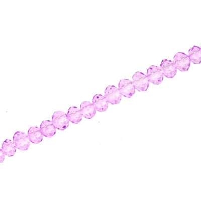4 X 3 MM CRYSTAL RONDELLE BEADS LILAC -  APPROX 140 / PCS