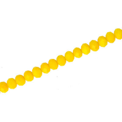 4 X 3 MM CRYSTAL RONDELLE BEADS OPAQUE BRIGHT YELLOW  -  APPROX 140 / PCS