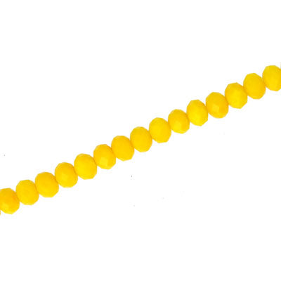 4 X 3 MM CRYSTAL RONDELLE BEADS OPAQUE BRIGHT YELLOW  -  APPROX 140 / PCS
