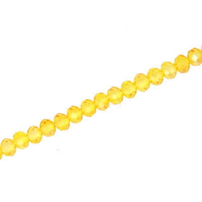 4 X 3 MM CRYSTAL RONDELLE BEADS YELLOW AB  -  APPROX 140 / PCS
