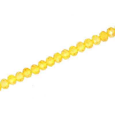4 X 3 MM CRYSTAL RONDELLE BEADS YELLOW AB  -  APPROX 140 / PCS