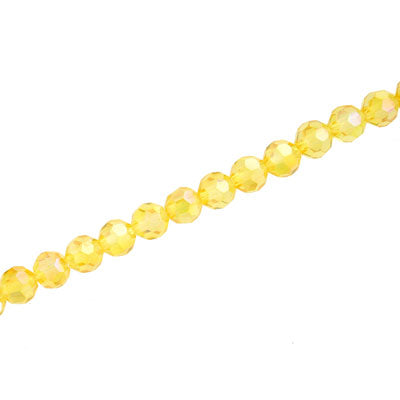 4MM FACETED ROUND CRYSTAL BEADS - APPROX 98/PCS - YELLOW AB