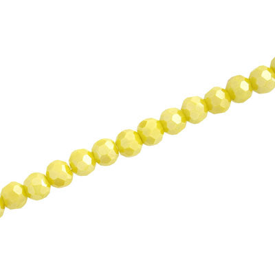 4MM FACETED ROUND CRYSTAL BEADS - APPROX 98/PCS - ALABASTER YELLOW