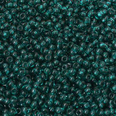 #9/0 ROCAILLES  - APPROX 40G - TRANSPARENT DARK TEAL