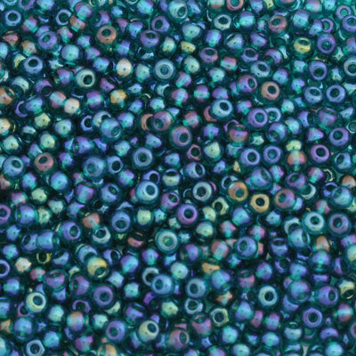 #9/0 ROCAILLES - APPROX 40G - TRANSPARENT TEAL AB