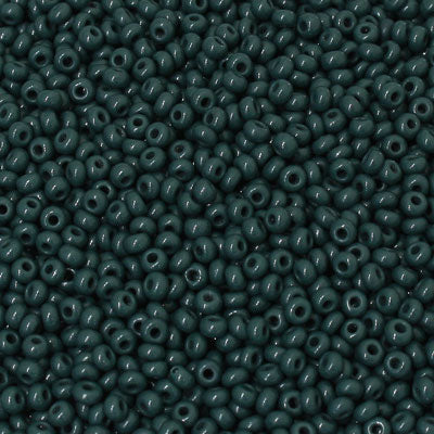 #9/0 ROCAILLES  - APPROX 40G - OPAQUE DARK GREEN