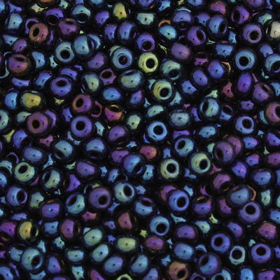 #6/0 ROCAILLES - APPROX 40G - METALLIC  BLUE  IRIS
