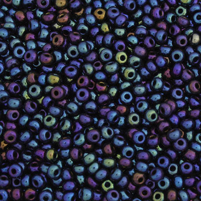 #8/0 ROCAILLES - APPROX 40G - METALLIC BLUE IRIS