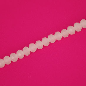 4 X 3 MM CRYSTAL RONDELLE BEADS OPAQUE LIGHT PINK  -  APPROX 140 / PCS