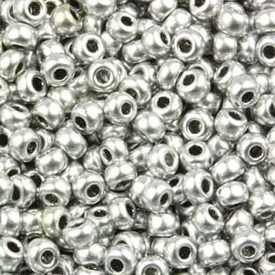 #6/0 ROCAILLES - APPROX 40G - METALLIC MATTE SILVER