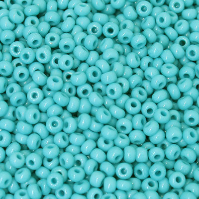 #8/0 ROCAILLES - APPROX 40G - OPAQUE TURQUOISE BLUE