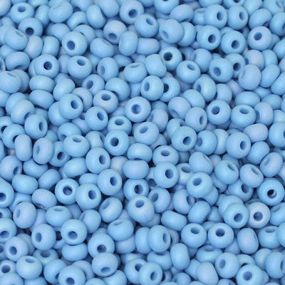 #8/0 ROCAILLES - APPROX 40G - OPAQUE LIGHT AQUA