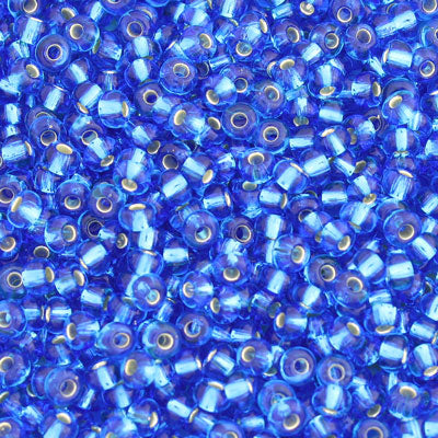 #6/0 ROCAILLES - APPROX 40G - SILVER LINED AQUA