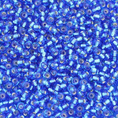 #9/0 ROCAILLES - APPROX 40G - SILVER LINED AQUA