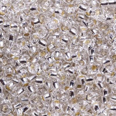 #6/0 ROCAILLES - APPROX 40G - SILVER LINED CLEAR