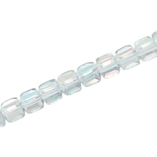 6 MM CUBE BEADS APPROX 100 PCS / AB