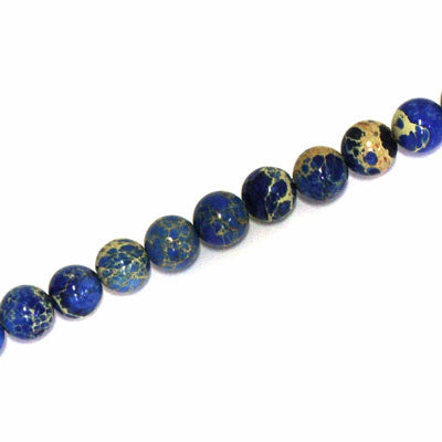 IMPERIAL JASPER BEADS DYED 6MM BLUE - 60 PCS