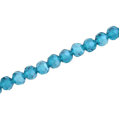 6MM FACETED ROUND CRYSTAL BEADS - APPROX 98/PCS - BLUE ZIRCON AB