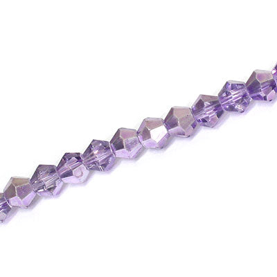 6MM CRYSTAL BI-CONE STRANDS - APPROX 48/PCS - CRYSTAL METALLIC PURPLE