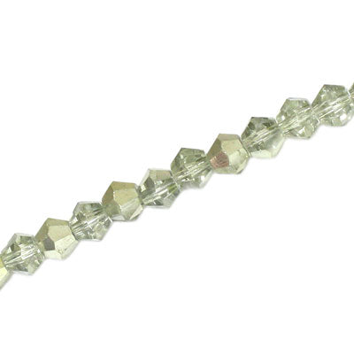 6MM CRYSTAL BI-CONE STRANDS - APPROX 47 PCS - CRYSTAL METALLIC LIGHT OLIVE