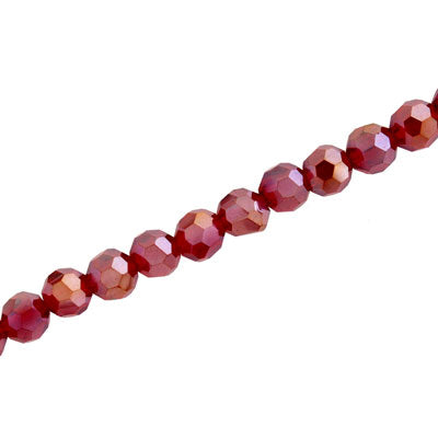 6MM FACETED ROUND CRYSTAL BEADS - APPROX 98/PCS - SIAM AB