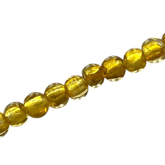 6 MM ROUND FOIL BEADS GOLD - 48 PCS