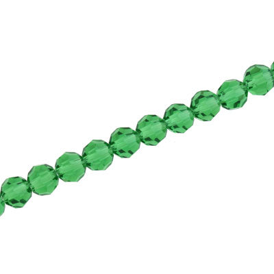 6MM FACETED ROUND CRYSTAL BEADS - APPROX 98/PCS -  GREEN