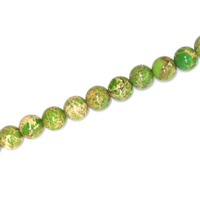 IMPERIAL JASPER BEADS DYED 6MM GREEN  - 60 PCS