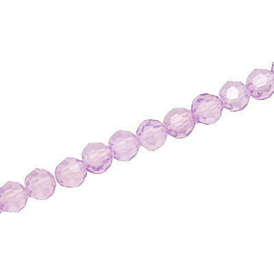 6MM FACETED ROUND CRYSTAL BEADS - APPROX 98/PCS - LIGHT PURPLE AB
