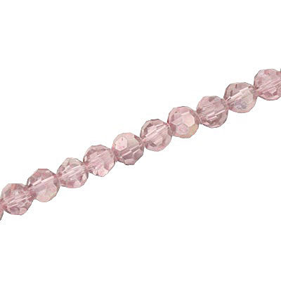 6MM FACETED ROUND CRYSTAL BEADS - APPROX 98/PCS - CRYSTAL METALLIC DUSTY PINK