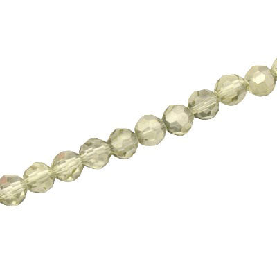 6MM FACETED ROUND CRYSTAL BEADS - APPROX 98/PCS - CRYSTAL METALLIC OLIVE