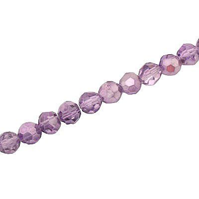 6MM FACETED ROUND CRYSTAL BEADS - APPROX 98/PCS - CRYSTAL METALLIC PURPLE