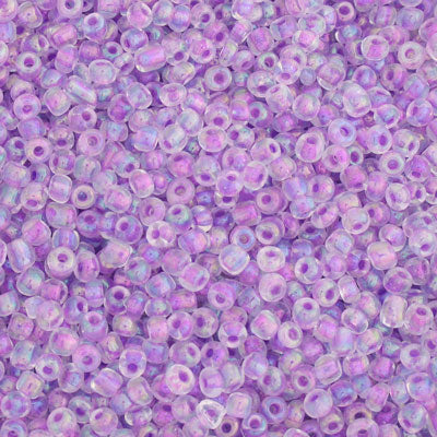 #6/0 SEED BEADS - APPROX 100G - LILAC RAINBOW