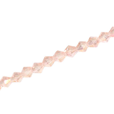 6MM CRYSTAL BI-CONE STRANDS - APPROX 47 PCS - LIGHT PINK AB