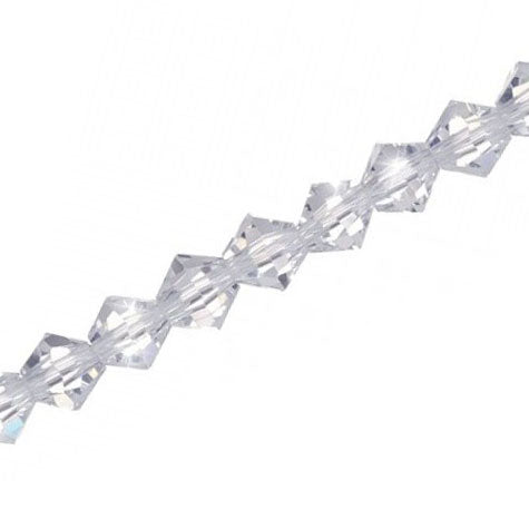 6MM CRYSTAL BI-CONE STRANDS - APPROX 50 / PCS - CLEAR