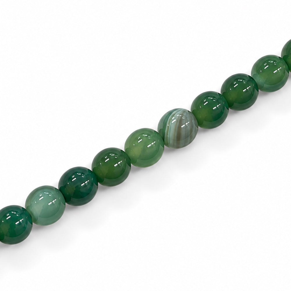 Agate Green Beads 6mm Round Dyed – Approx 62pcs