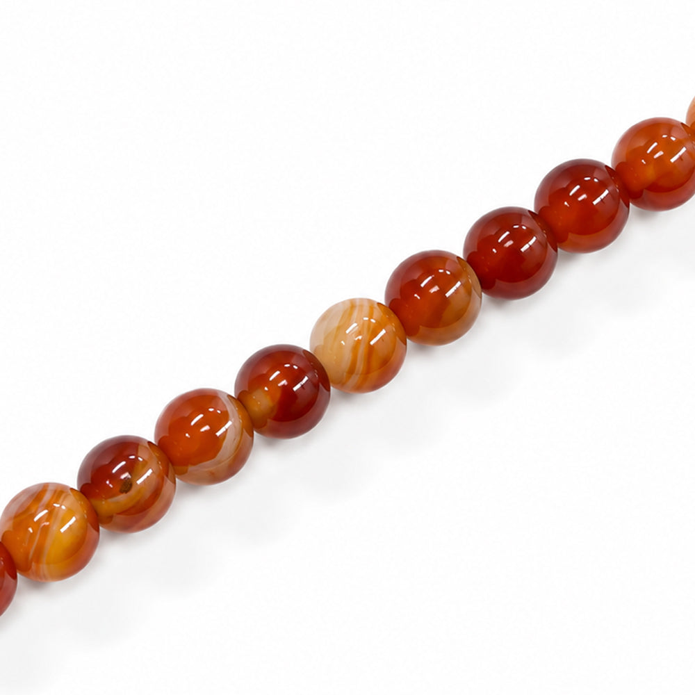 Agate Orange Beads 6mm Round Dyed – Approx 62pcs