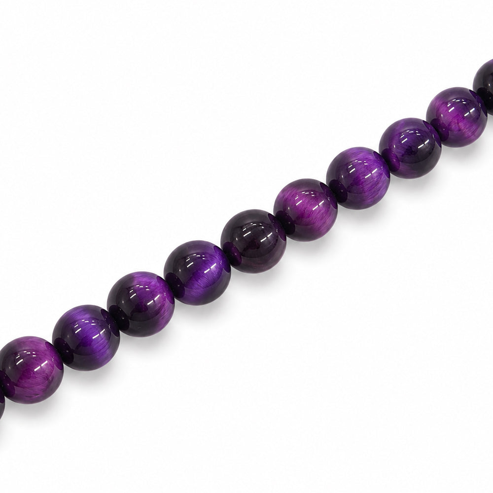 Purple Tiger Eye 6mm Round – Colour Enhanced - Approx 62pcs
