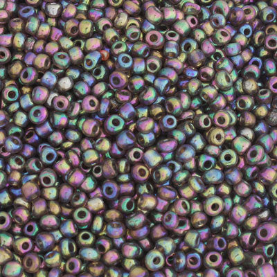 #6/0 SEED BEADS - APPROX 100G - METALLIC IRIS