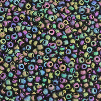 #6/0 SEED BEADS - APPROX 100G - METALLIC RAINBOW