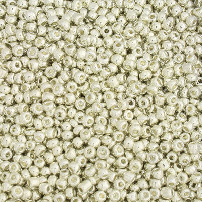 #6/0 SEED BEADS - APPROX 100G - METALLIC SILVER