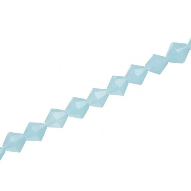 6MM CRYSTAL BI-CONE STRANDS - APPROX 50 / PCS - OPAQUE LIGHT AQUA