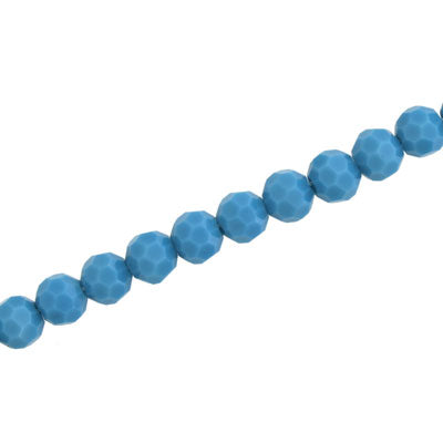6MM FACETED ROUND CRYSTAL BEADS - APPROX 98/PCS - OPAQUE AQUA