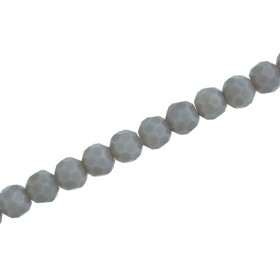 6MM FACETED ROUND CRYSTAL BEADS - APPROX 98/PCS - OPAQUE GRAY