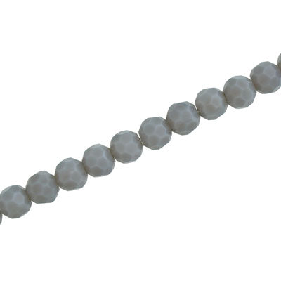 6MM FACETED ROUND CRYSTAL BEADS - APPROX 98/PCS - OPAQUE GRAY
