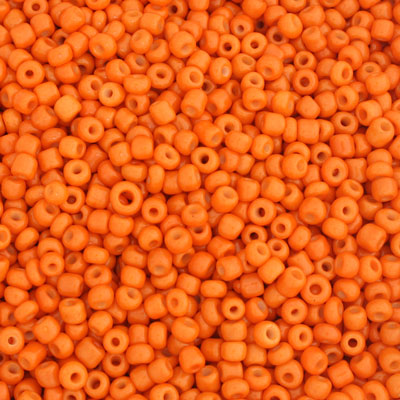 #6/0 SEED BEADS - APPROX 100G - OPAQUE ORANGE