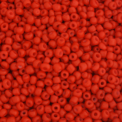 #6/0 SEED BEADS - APPROX 100G - OPAQUE RED